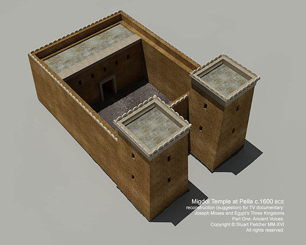 Artists impression of the Migdol temple, Pella, Jordan.